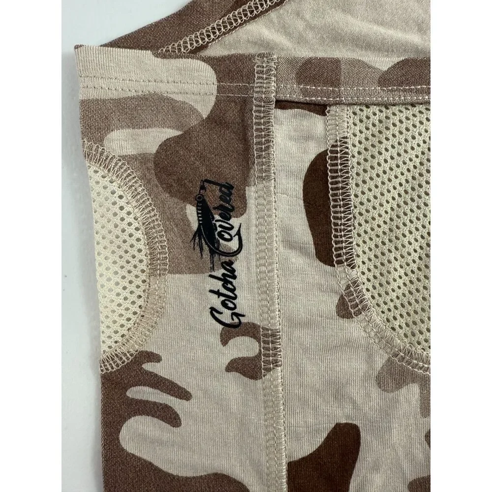 Gotcha Covered Head & Neck Gaiter Tan Camoflauge Hunting Fishing Size S/M